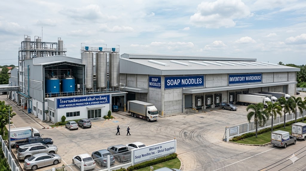Soap noodles production process at certified soap noodles manufacturer Thailand view 3